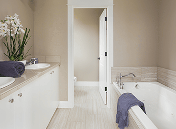 Bathroom With Double Vanity — Builders in Port Stephens, NSW